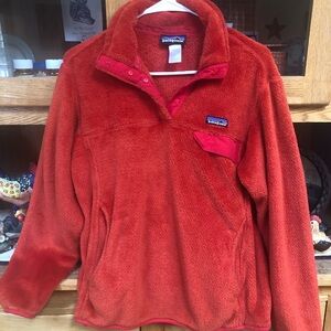 Patagonia Orange Fleece Jacket with Logo Tag